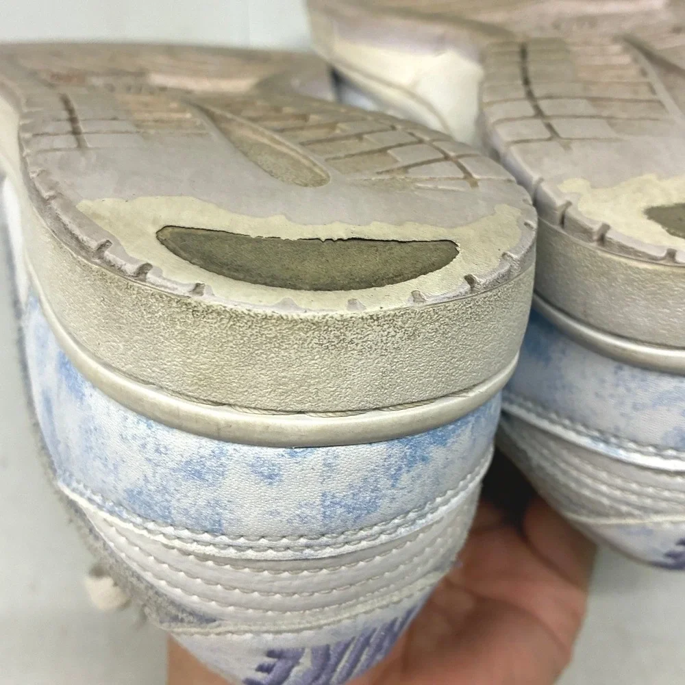 Nike Dunk Low Bleached Acid Wash Sneakers Womens 6.5 Blue White Streetwear